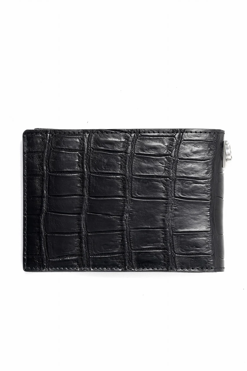 ISAMU KATAYAMA BACKLASH 2 FOLD WALLET / CROCODILE LEATHER (BLACK) - Image 2