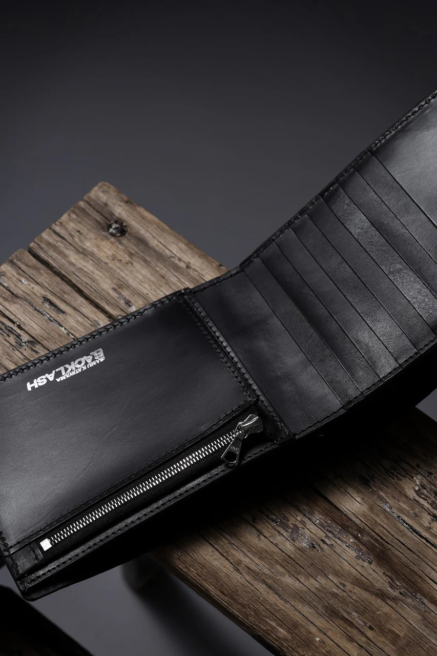 ISAMU KATAYAMA BACKLASH 2 FOLD WALLET / CROCODILE LEATHER (BLACK) - Image 30