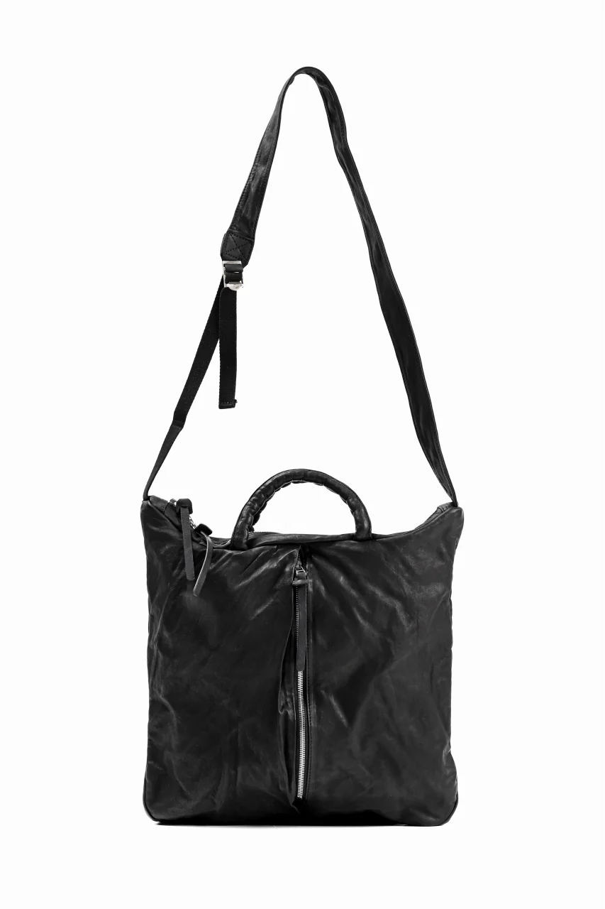 ISAMU KATAYAMA BACKLASH 2WAY BELTED BAG / Italy Shoulder 0.8 OBJECT DYED (BLACK)