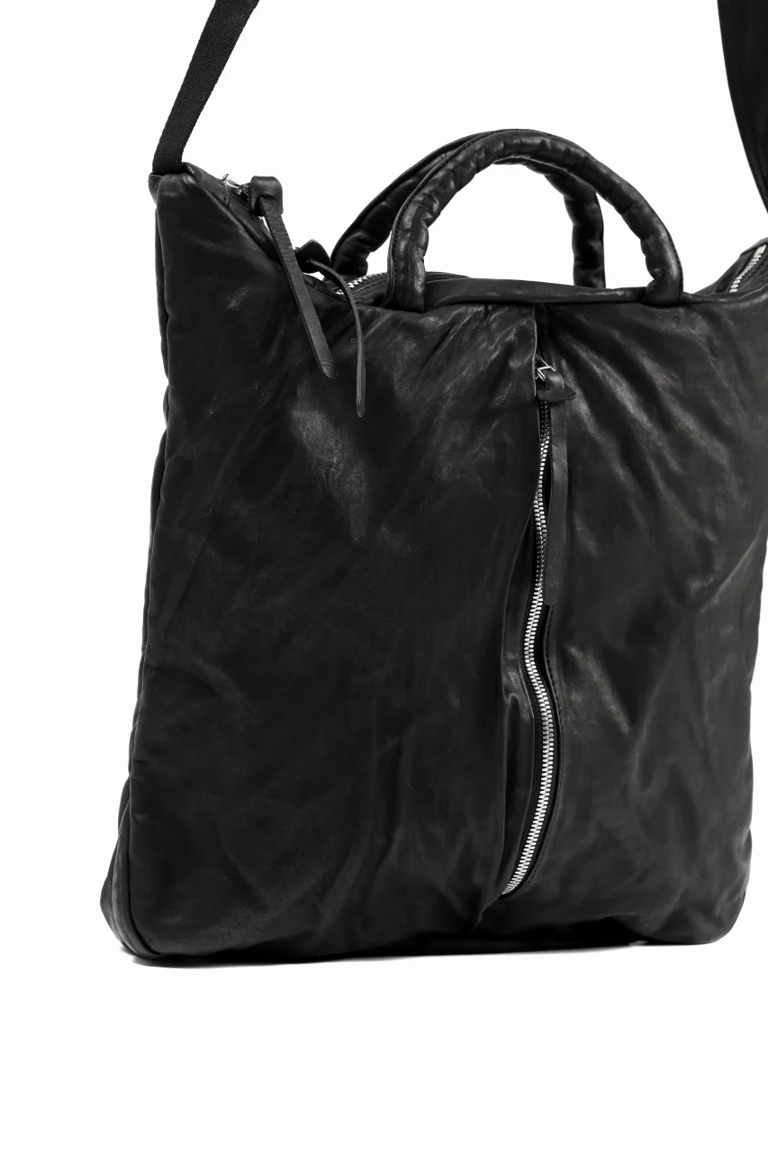 ISAMU KATAYAMA BACKLASH 2WAY BELTED BAG / Italy Shoulder 0.8 OBJECT DYED (BLACK) - Image 10