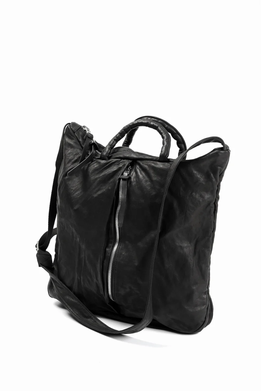 ISAMU KATAYAMA BACKLASH 2WAY BELTED BAG / Italy Shoulder 0.8 OBJECT DYED (BLACK) - Image 13