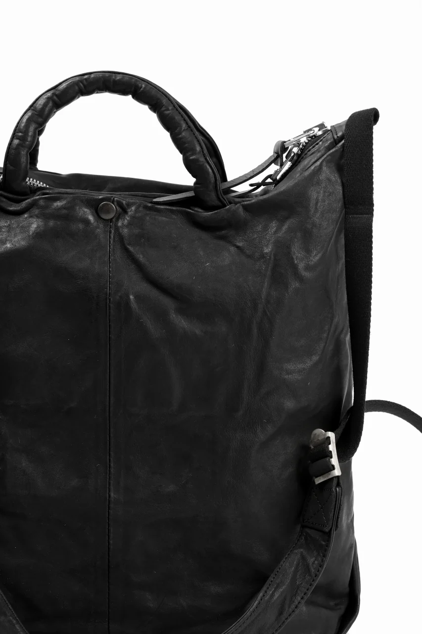 ISAMU KATAYAMA BACKLASH 2WAY BELTED BAG / Italy Shoulder 0.8 OBJECT DYED (BLACK) - Image 15