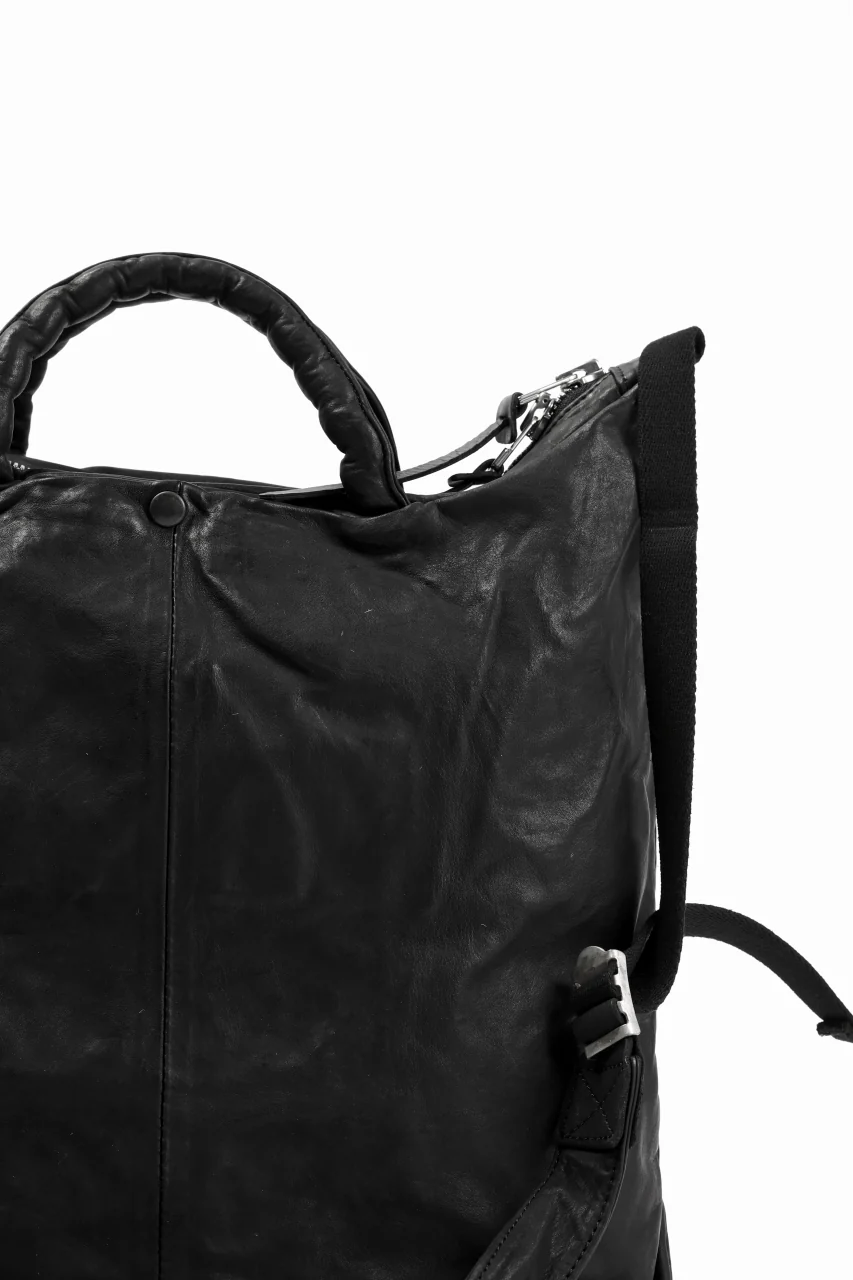 ISAMU KATAYAMA BACKLASH 2WAY BELTED BAG / Italy Shoulder 0.8 OBJECT DYED (BLACK) - Image 16