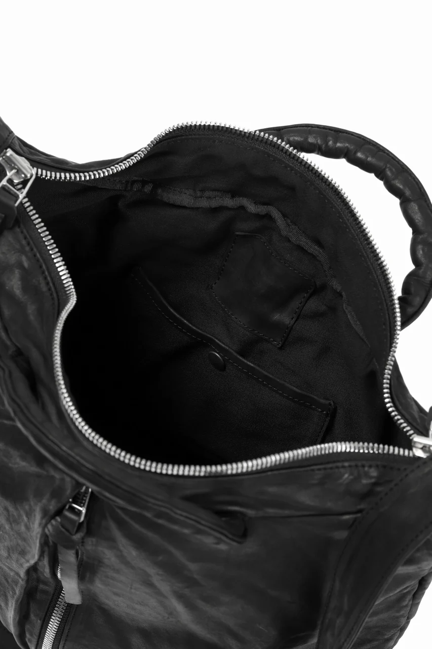 ISAMU KATAYAMA BACKLASH 2WAY BELTED BAG / Italy Shoulder 0.8 OBJECT DYED (BLACK) - Image 18