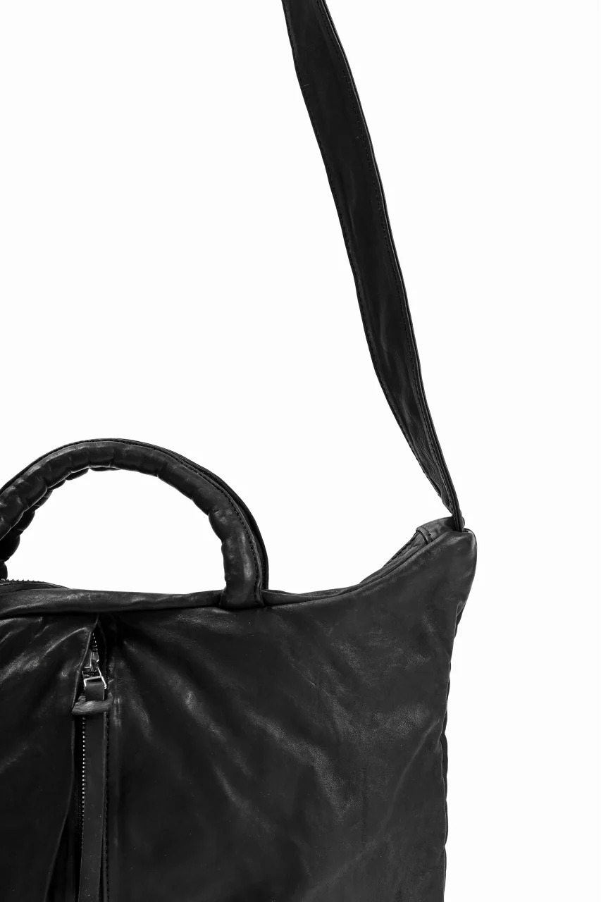 ISAMU KATAYAMA BACKLASH 2WAY BELTED BAG / Italy Shoulder 0.8 OBJECT DYED (BLACK) - Image 6