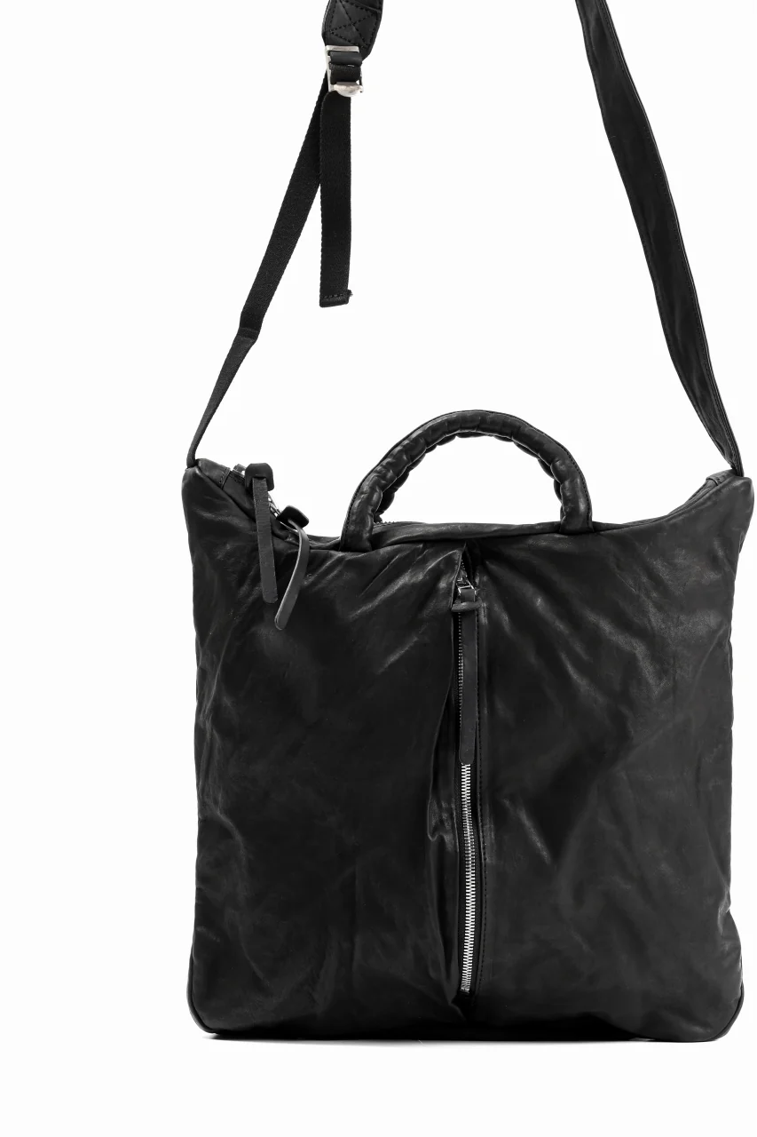 ISAMU KATAYAMA BACKLASH 2WAY BELTED BAG / Italy Shoulder 0.8 OBJECT DYED (BLACK) - Image 7