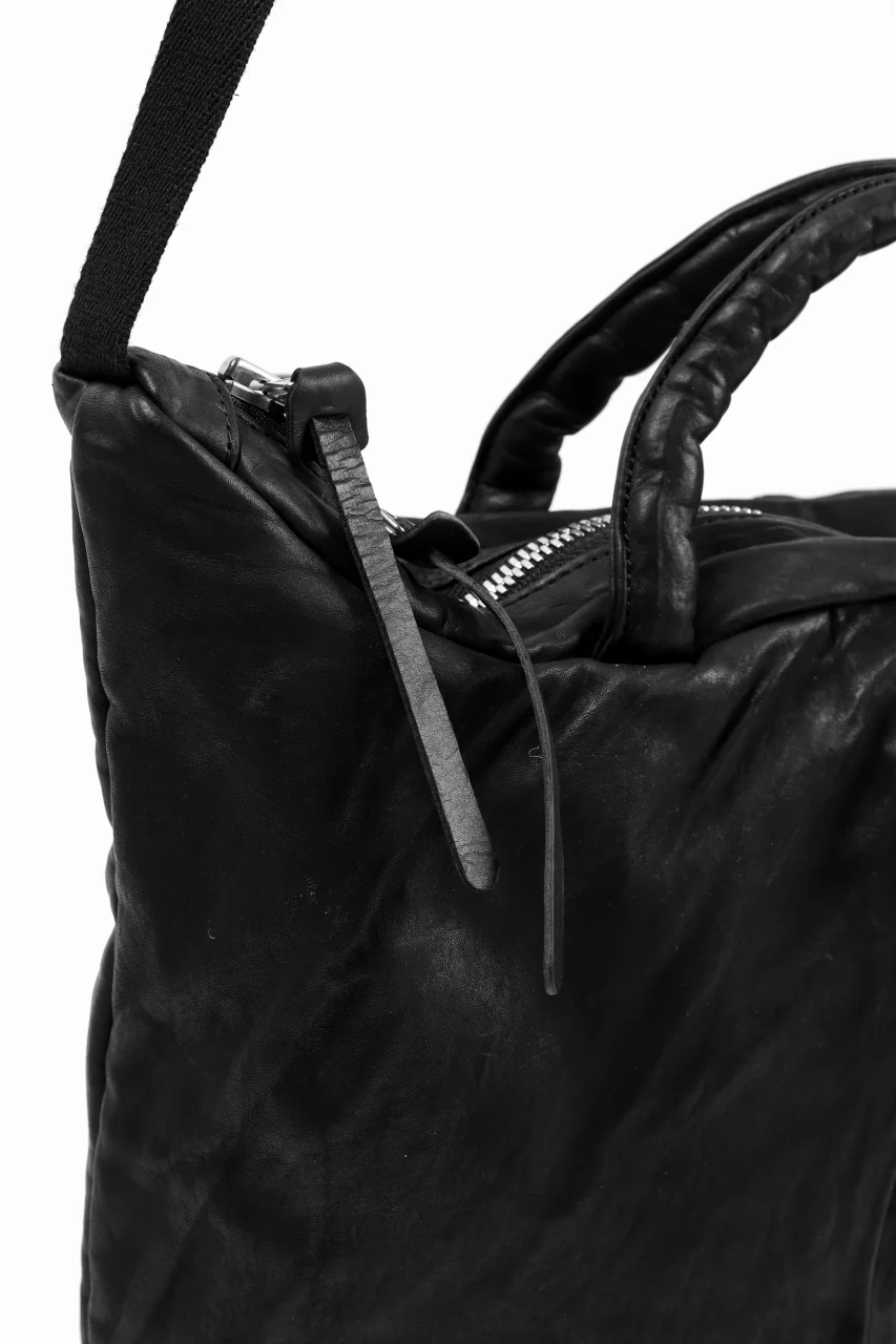 ISAMU KATAYAMA BACKLASH 2WAY BELTED BAG / Italy Shoulder 0.8 OBJECT DYED (BLACK) - Image 9