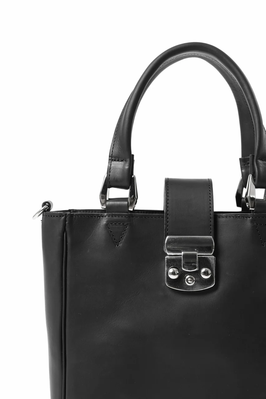 ISAMU KATAYAMA BACKLASH 2WAY SHOULDER-TOTE BAG / GUIDI OILED CALF (BLACK) - Image 12
