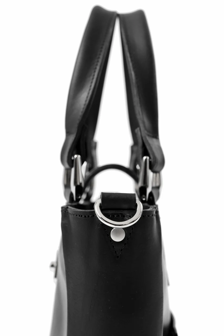 ISAMU KATAYAMA BACKLASH 2WAY SHOULDER-TOTE BAG / GUIDI OILED CALF (BLACK) - Image 15