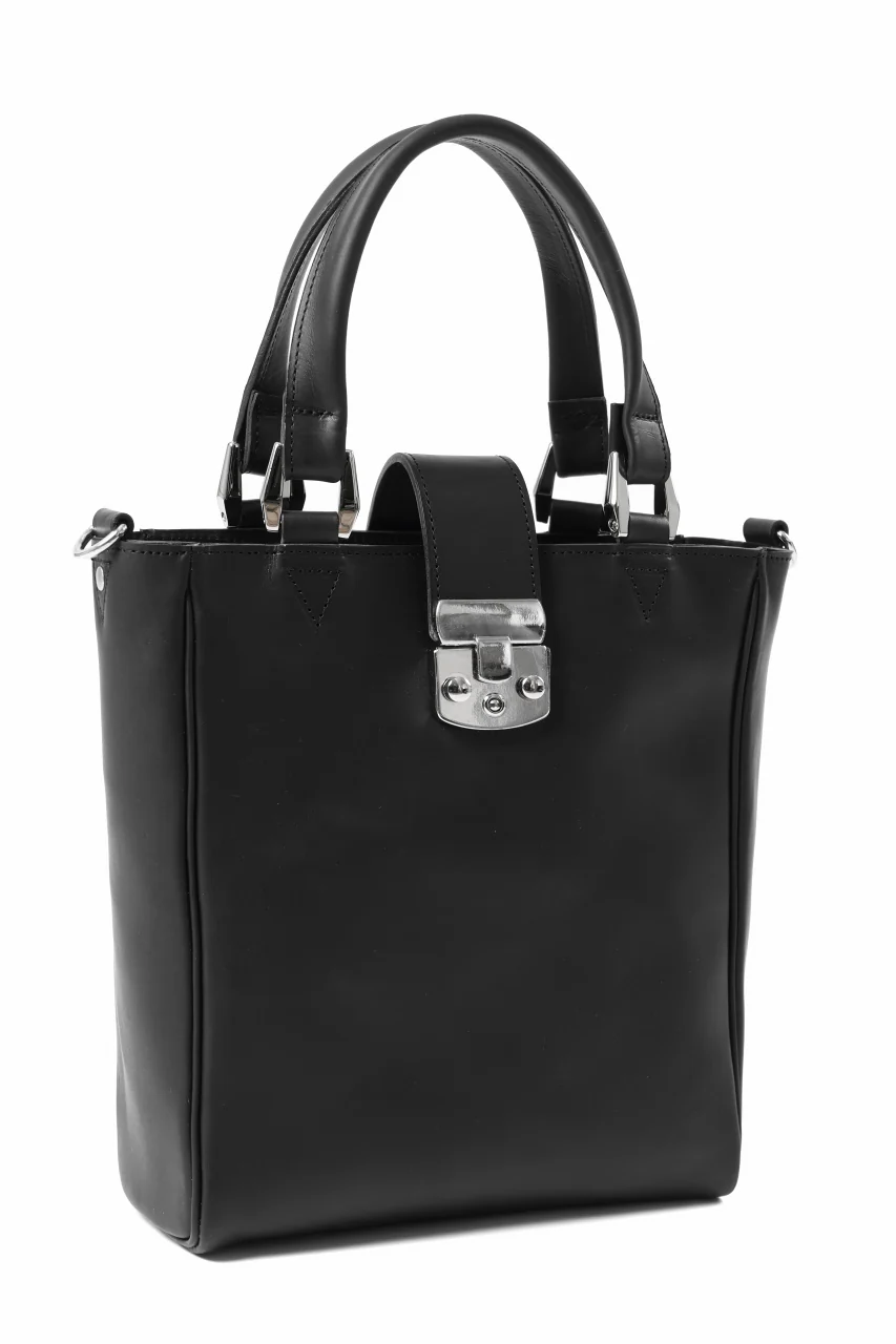 ISAMU KATAYAMA BACKLASH 2WAY SHOULDER-TOTE BAG / GUIDI OILED CALF (BLACK) - Image 6