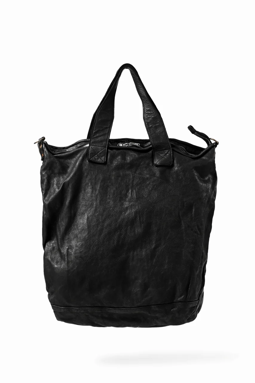 ISAMU KATAYAMA BACKLASH 2WAY ZIP BAG / ITALY SHOULDER OBJECT DYED (BLACK) - Image 10