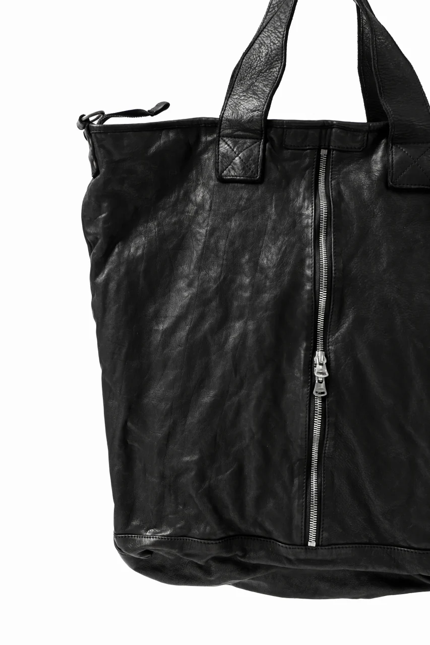 ISAMU KATAYAMA BACKLASH 2WAY ZIP BAG / ITALY SHOULDER OBJECT DYED (BLACK) - Image 12