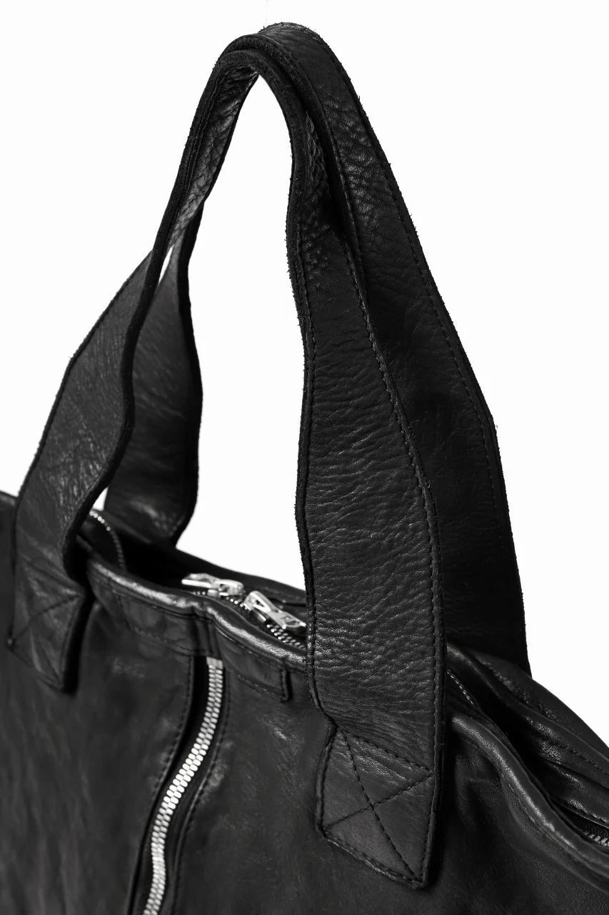 ISAMU KATAYAMA BACKLASH 2WAY ZIP BAG / ITALY SHOULDER OBJECT DYED (BLACK) - Image 14