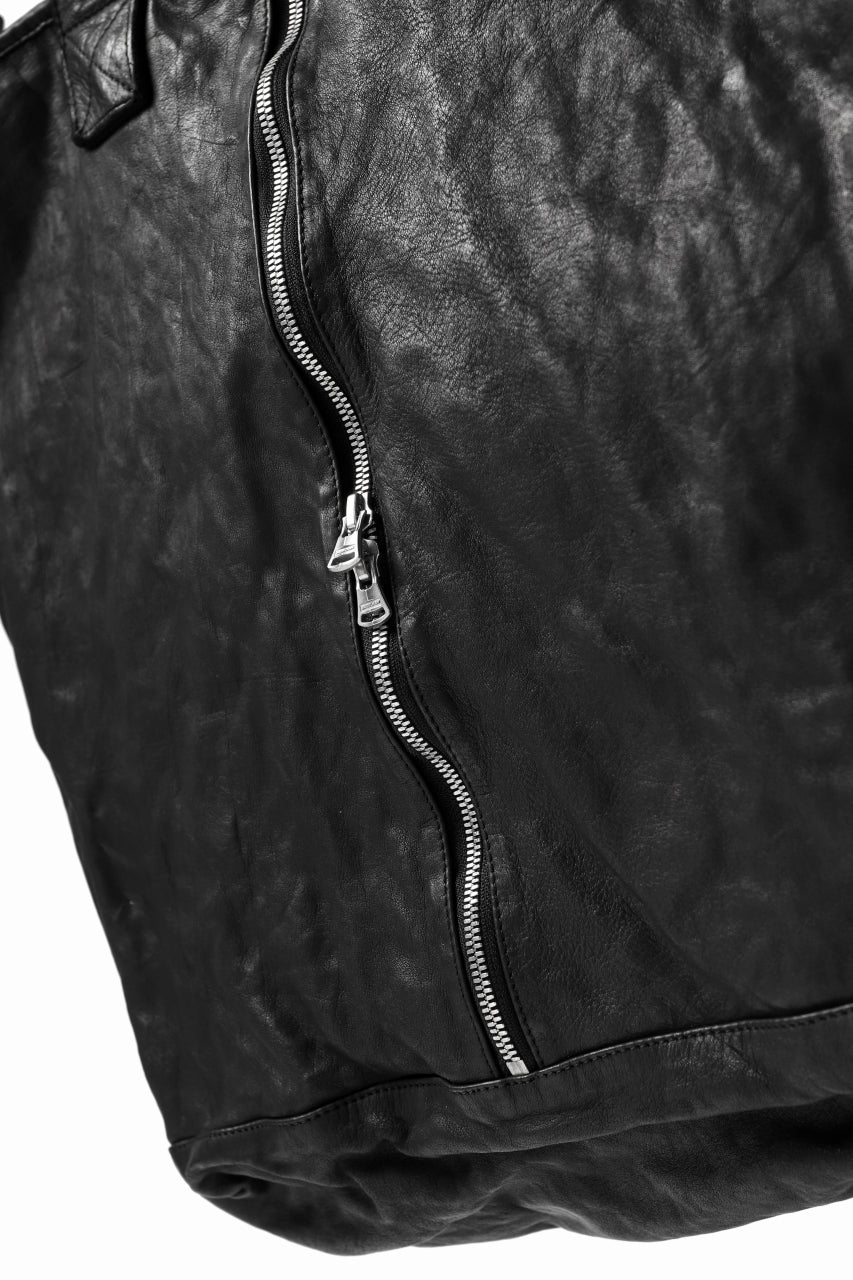 ISAMU KATAYAMA BACKLASH 2WAY ZIP BAG / ITALY SHOULDER OBJECT DYED (BLACK) - Image 16