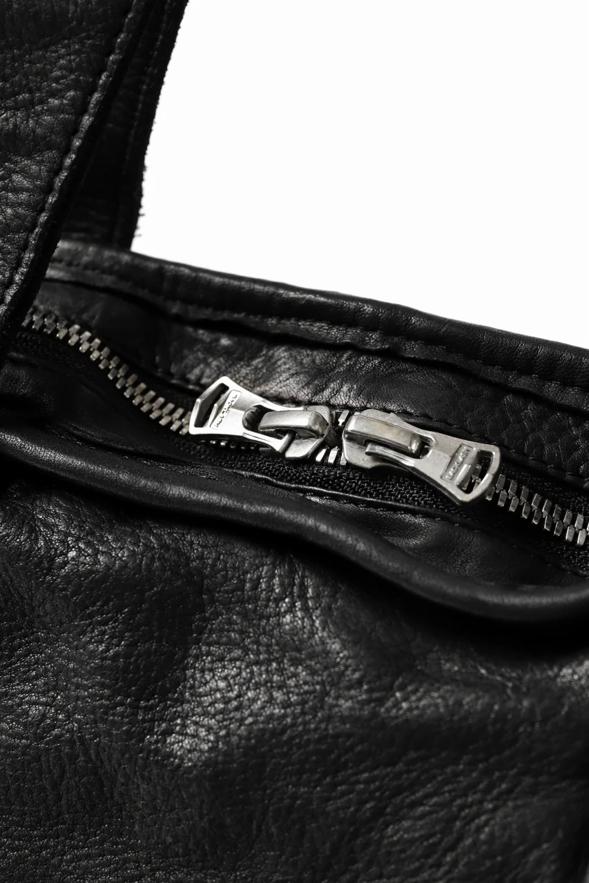 ISAMU KATAYAMA BACKLASH 2WAY ZIP BAG / ITALY SHOULDER OBJECT DYED (BLACK) - Image 17