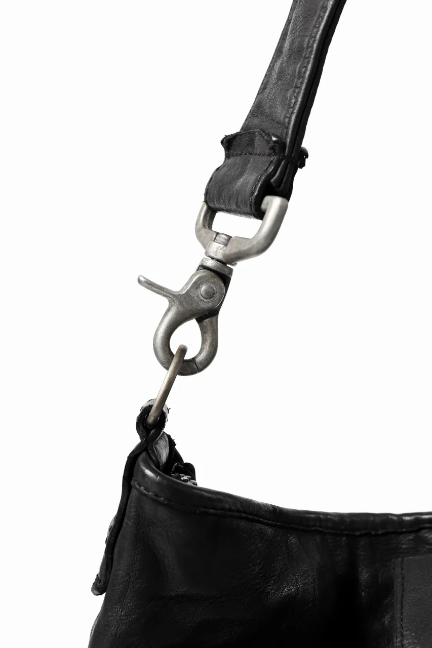 ISAMU KATAYAMA BACKLASH 2WAY ZIP BAG / ITALY SHOULDER OBJECT DYED (BLACK) - Image 19