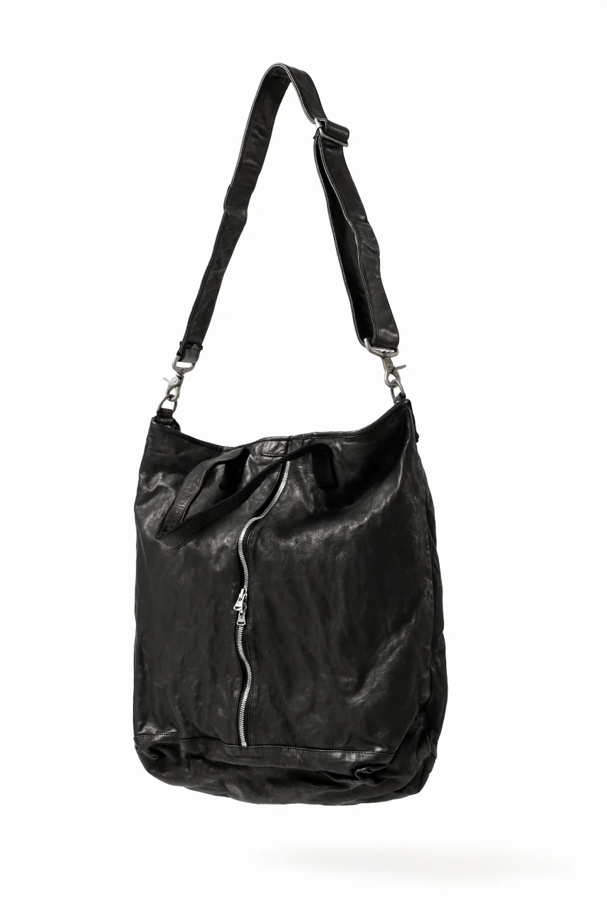 ISAMU KATAYAMA BACKLASH 2WAY ZIP BAG / ITALY SHOULDER OBJECT DYED (BLACK) - Image 2