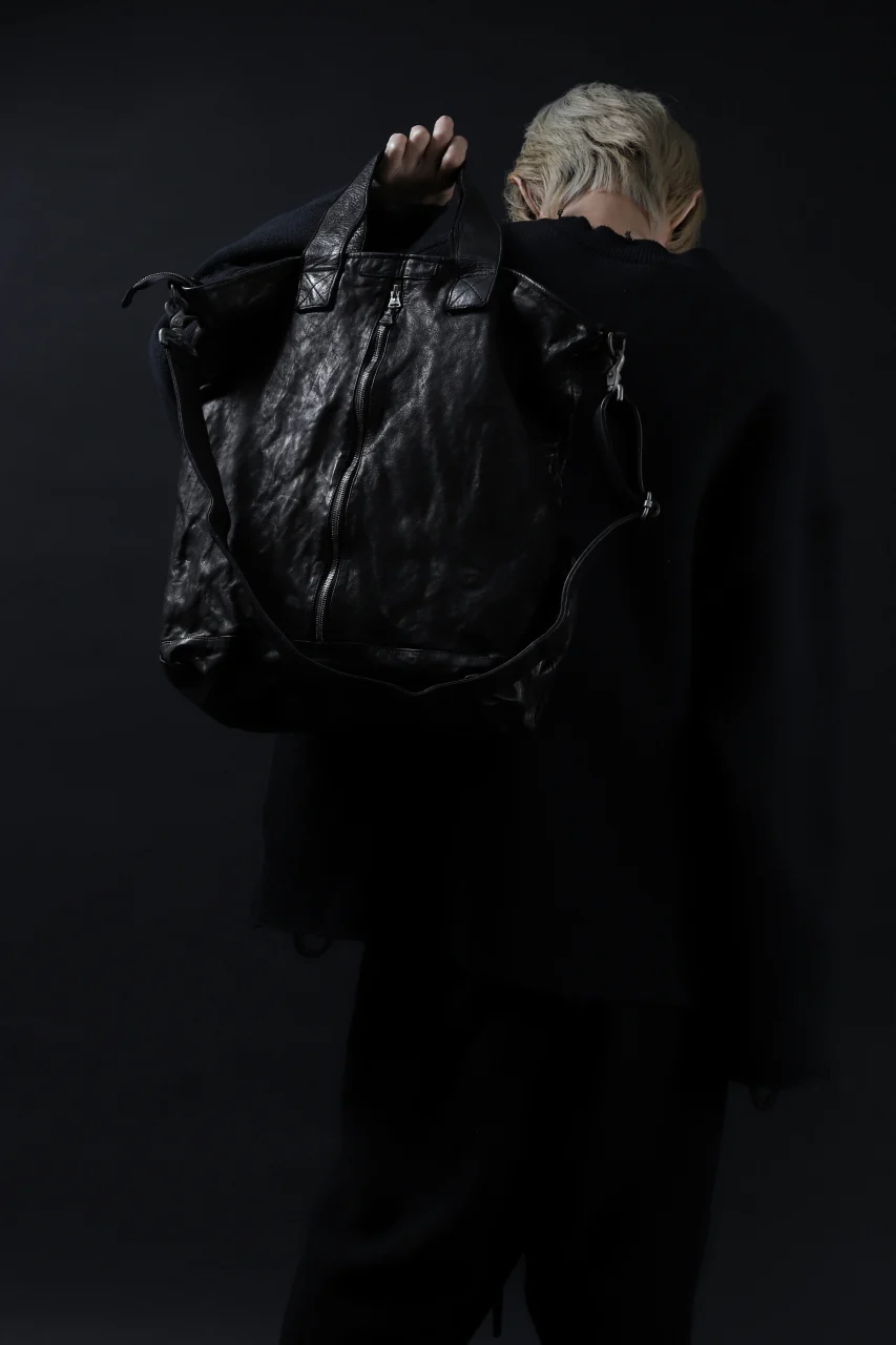 ISAMU KATAYAMA BACKLASH 2WAY ZIP BAG / ITALY SHOULDER OBJECT DYED (BLACK) - Image 31