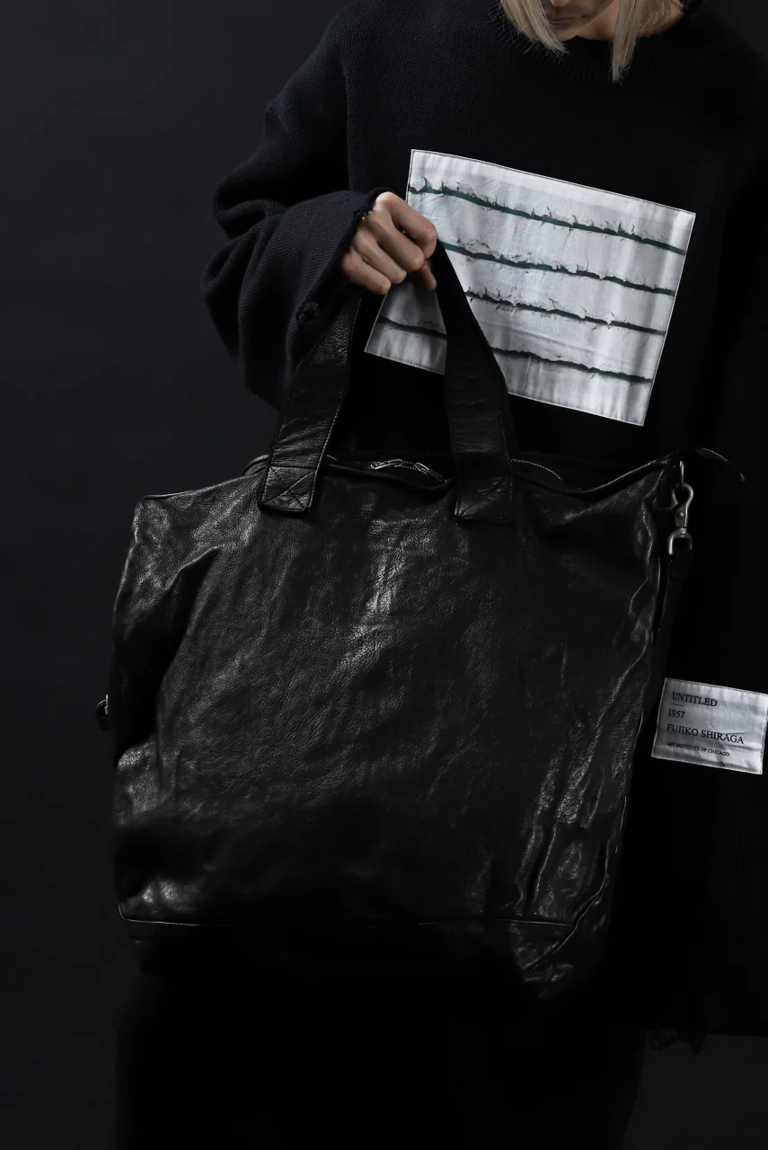 ISAMU KATAYAMA BACKLASH 2WAY ZIP BAG / ITALY SHOULDER OBJECT DYED (BLACK) - Image 39