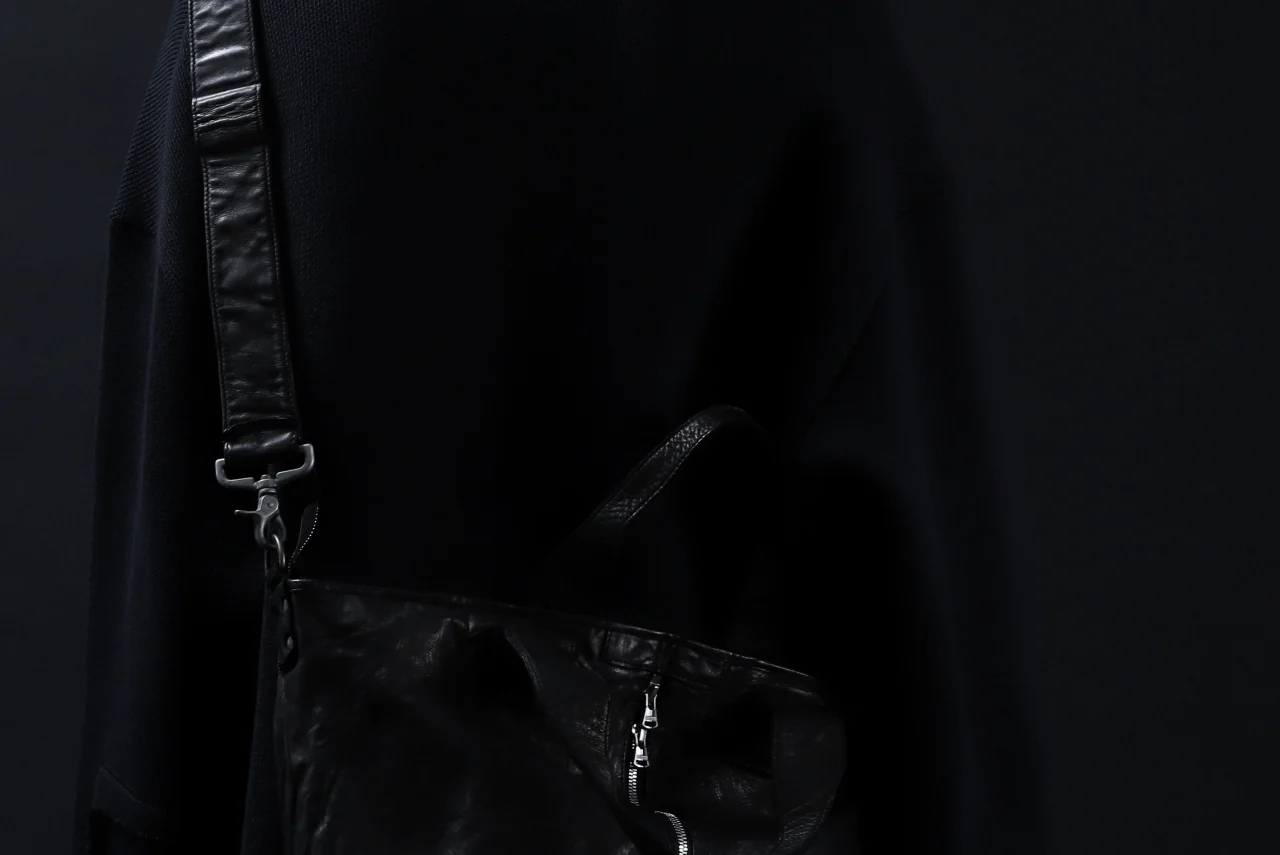 ISAMU KATAYAMA BACKLASH 2WAY ZIP BAG / ITALY SHOULDER OBJECT DYED (BLACK) - Image 43