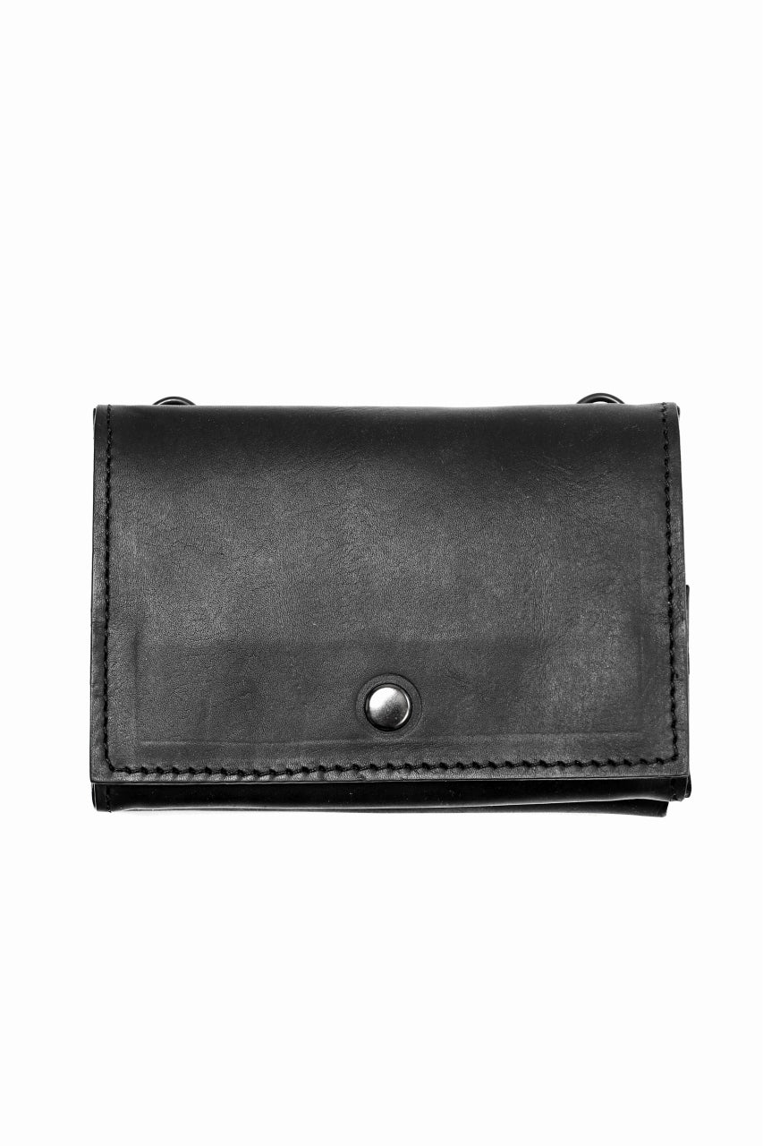 ISAMU KATAYAMA BACKLASH 3-FOLD SMART WALLET / GUIDI OILED CALF (BLACK) - Image 12