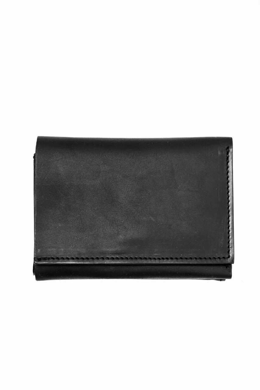 ISAMU KATAYAMA BACKLASH 3-FOLD SMART WALLET / GUIDI OILED CALF (BLACK) - Image 13