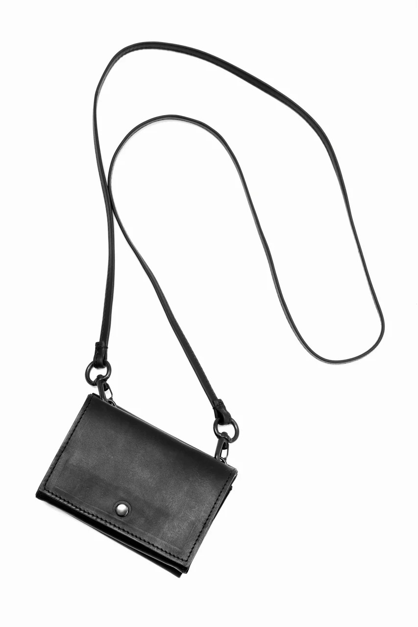 ISAMU KATAYAMA BACKLASH 3-FOLD SMART WALLET / GUIDI OILED CALF (BLACK) - Image 2