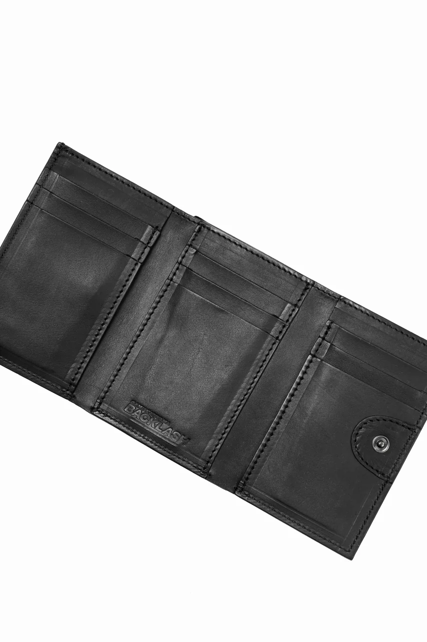 ISAMU KATAYAMA BACKLASH 3-FOLD SMART WALLET / GUIDI OILED CALF (BLACK) - Image 9