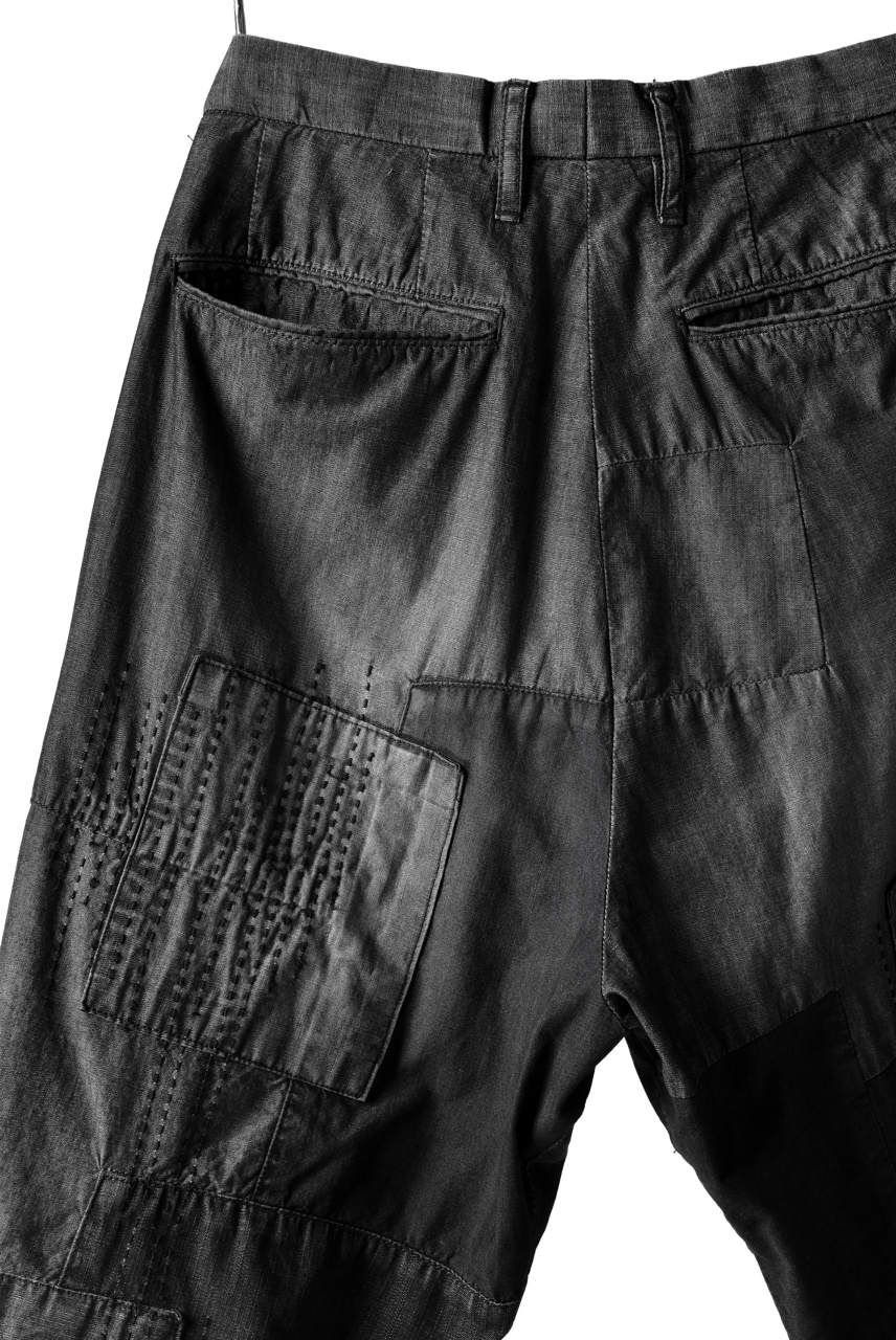 ISAMU KATAYAMA BACKLASH BORO TAPERED PANTS (BLACK) - Image 6