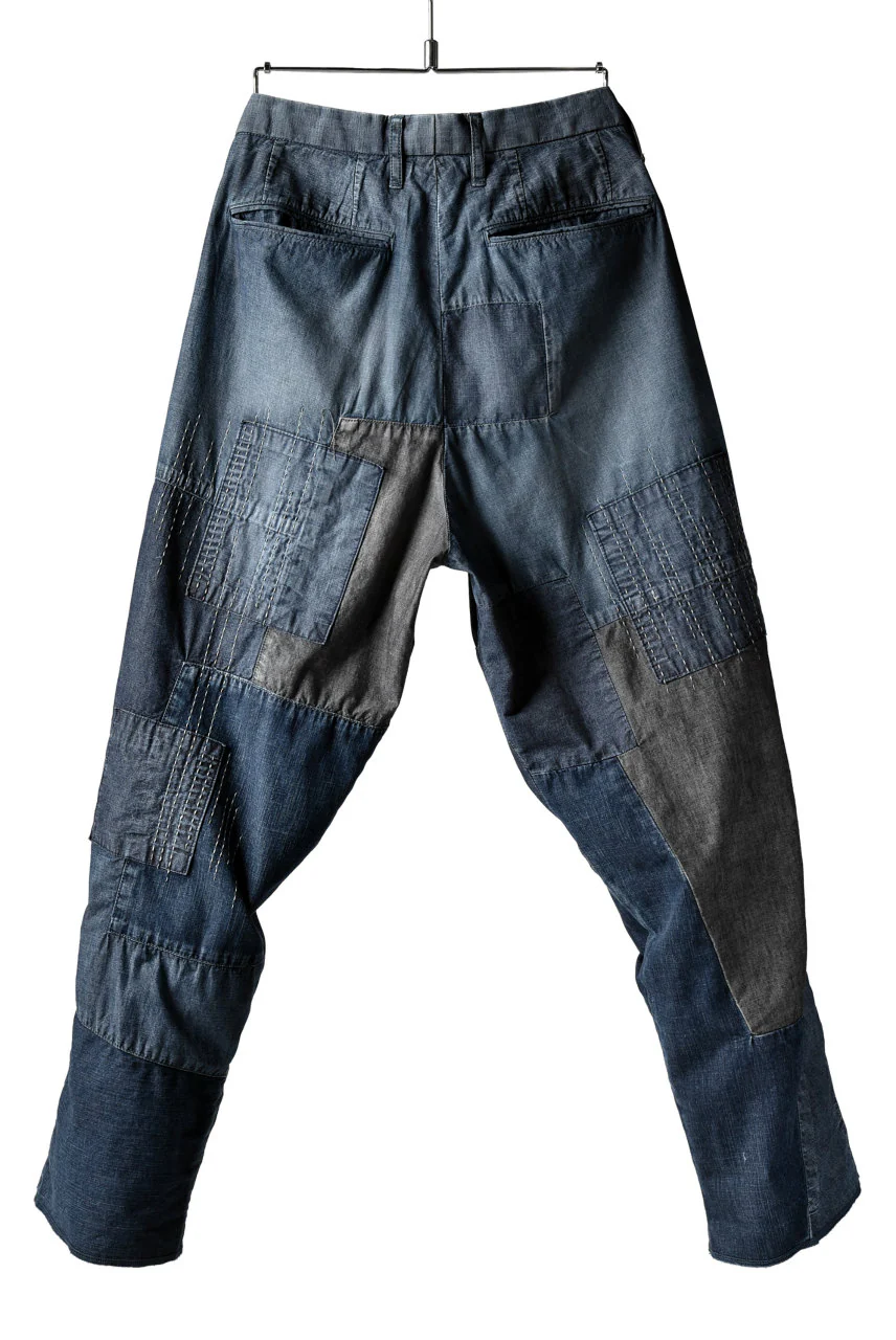 ISAMU KATAYAMA BACKLASH BORO TAPERED PANTS (INDIGO) - Image 3