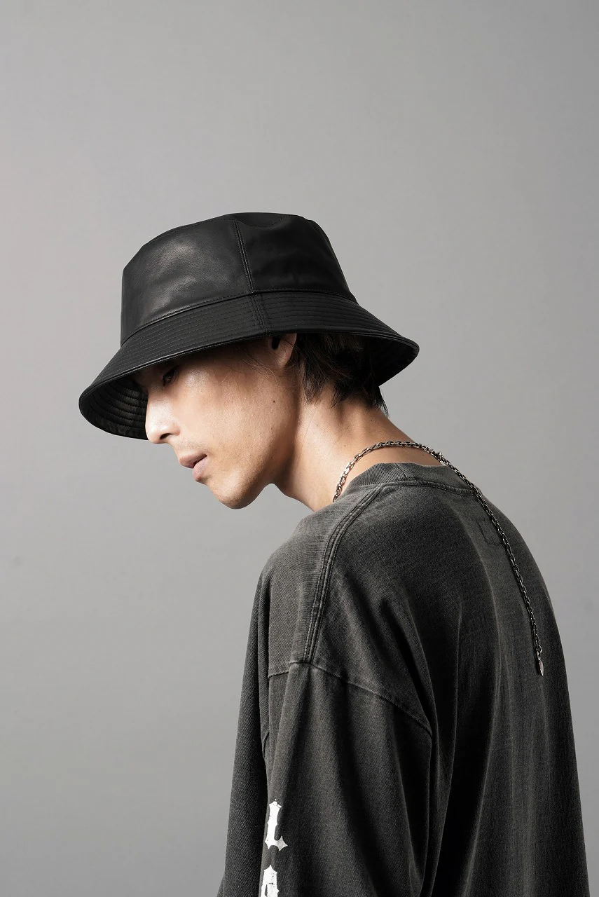 ISAMU KATAYAMA BACKLASH BUCKET HAT / MONOCHROME LUXURY STEER (BLACK) - Image 20