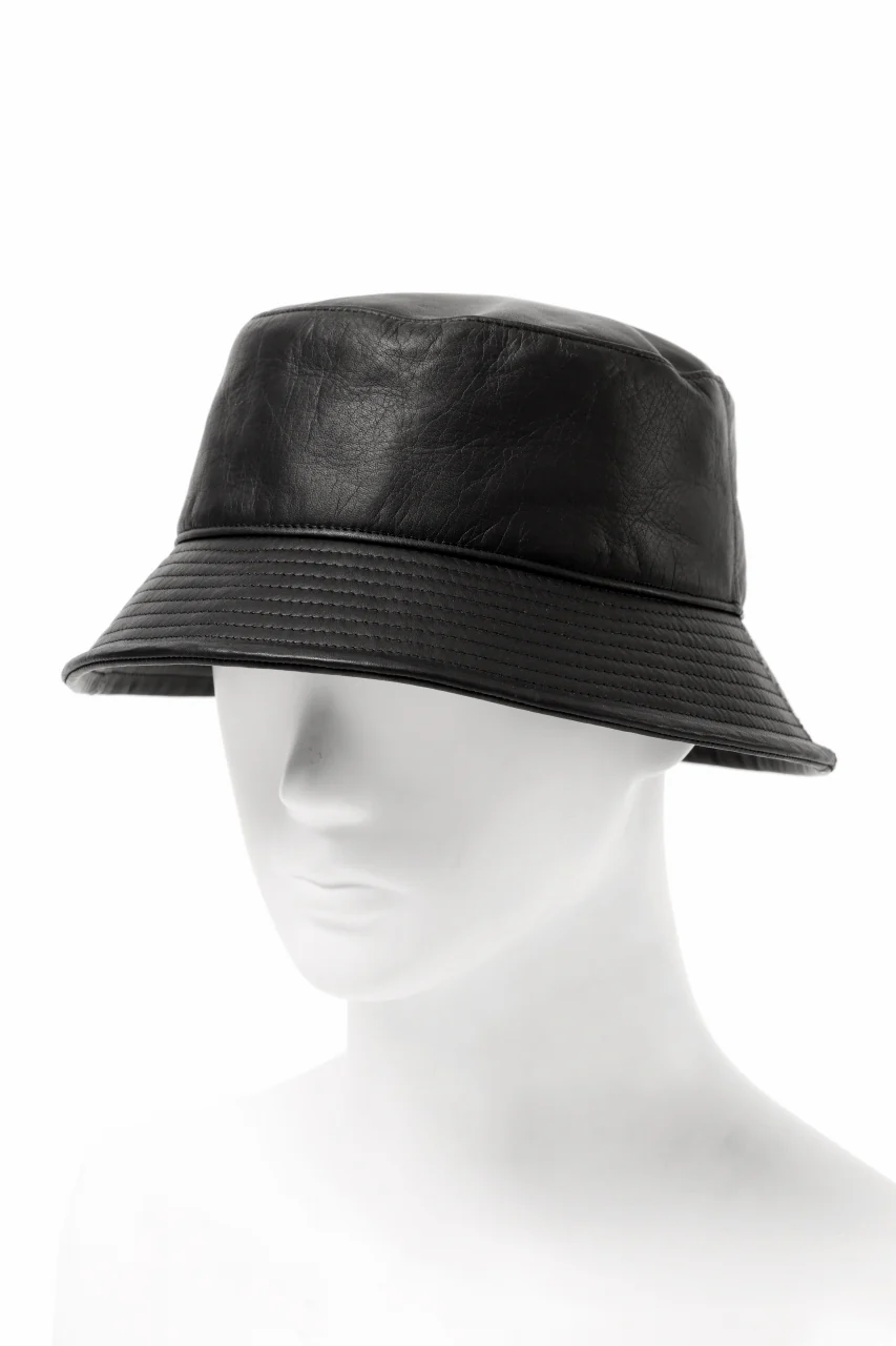 ISAMU KATAYAMA BACKLASH BUCKET HAT / MONOCHROME LUXURY STEER (BLACK) - Image 4