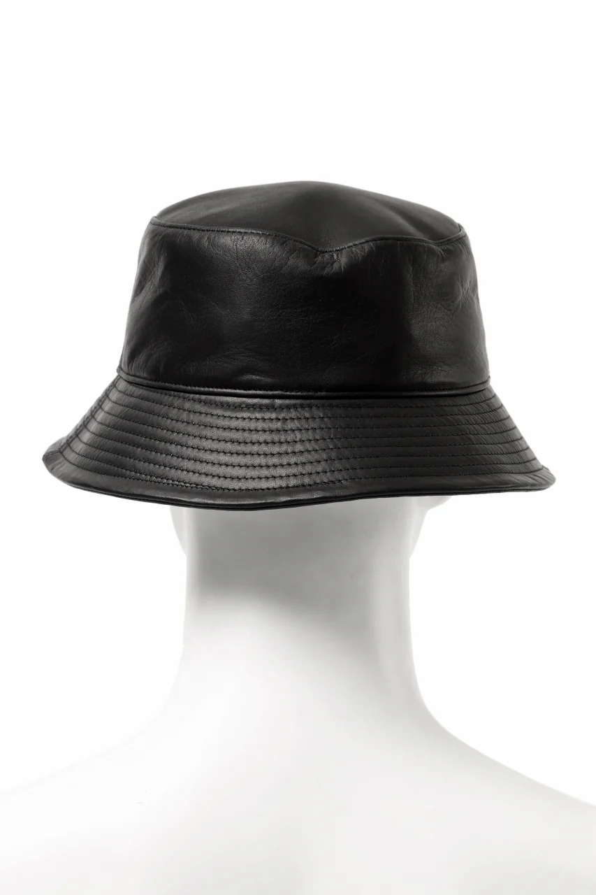 ISAMU KATAYAMA BACKLASH BUCKET HAT / MONOCHROME LUXURY STEER (BLACK) - Image 8