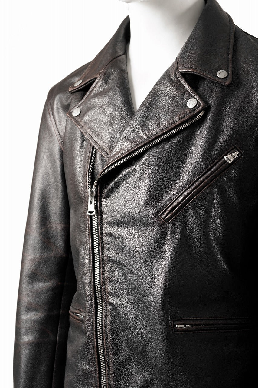 ISAMU KATAYAMA BACKLASH BUFFALO “GARMENT-WASH OVERDYE” DOUBLE RIDERS (DARK BROWN BLACK) - Image 6