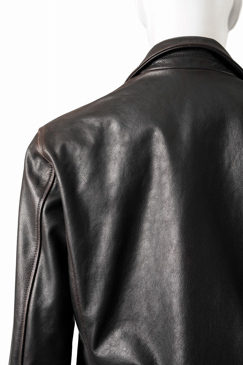 ISAMU KATAYAMA BACKLASH BUFFALO “GARMENT-WASH OVERDYE” DOUBLE RIDERS (DARK BROWN BLACK) - Image 7