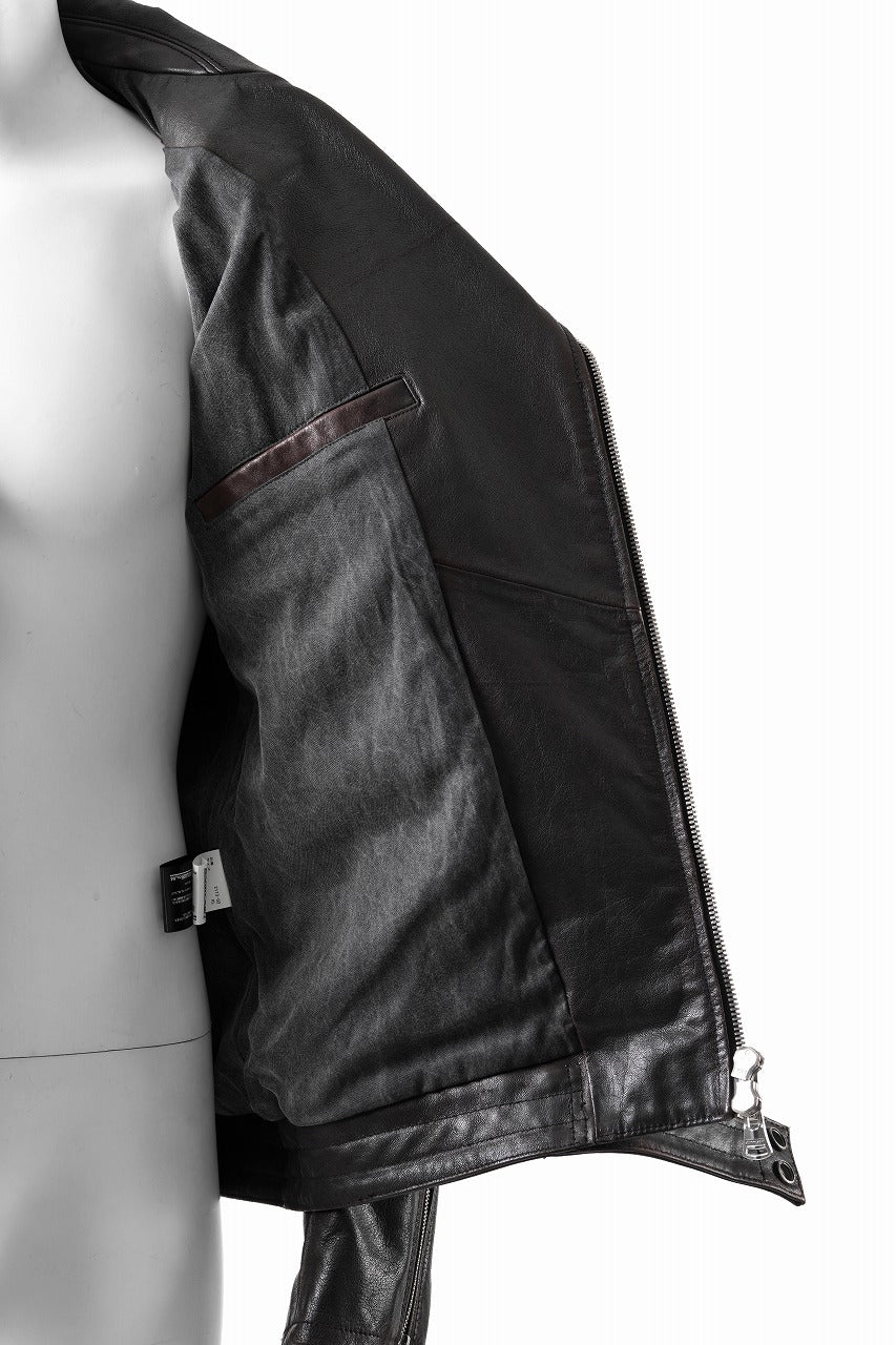 ISAMU KATAYAMA BACKLASH BUFFALO “GARMENT-WASH OVERDYE” DOUBLE RIDERS (DARK BROWN BLACK) - Image 9