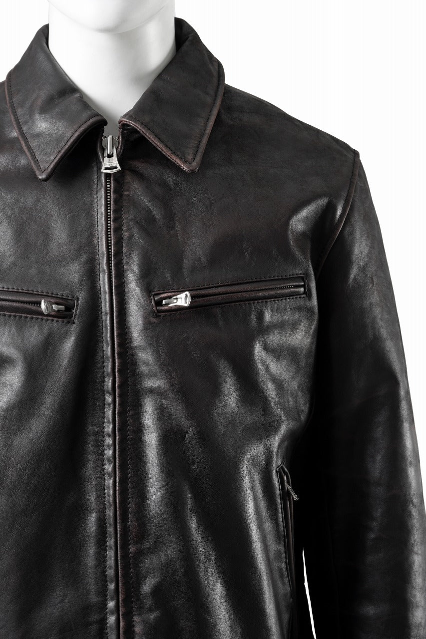 ISAMU KATAYAMA BACKLASH BUFFALO “GARMENT-WASH OVERDYE” SINGLE COLLAR RIDERS (DARK BROWN BLACK) - Image 5