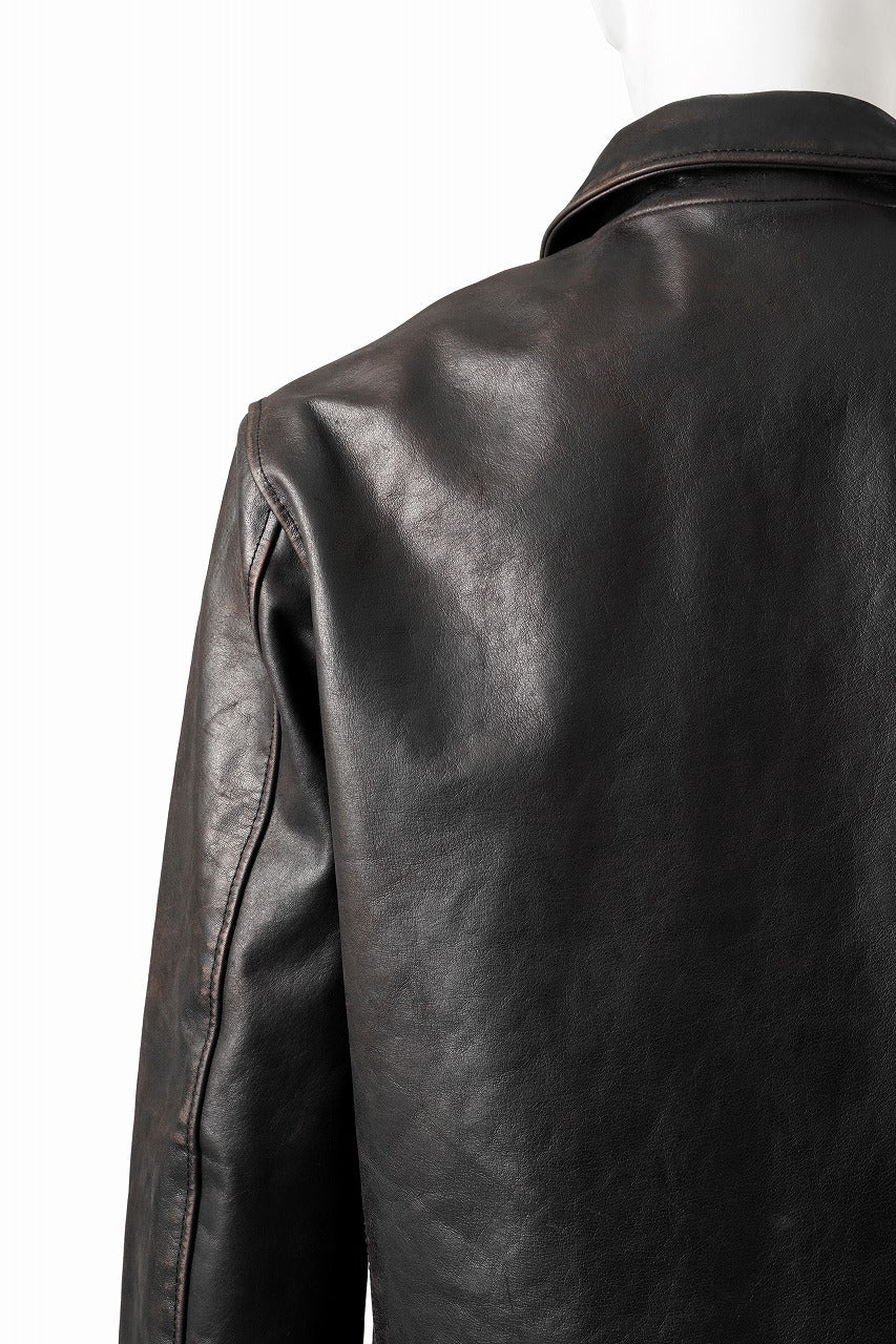 ISAMU KATAYAMA BACKLASH BUFFALO “GARMENT-WASH OVERDYE” SINGLE COLLAR RIDERS (DARK BROWN BLACK) - Image 8