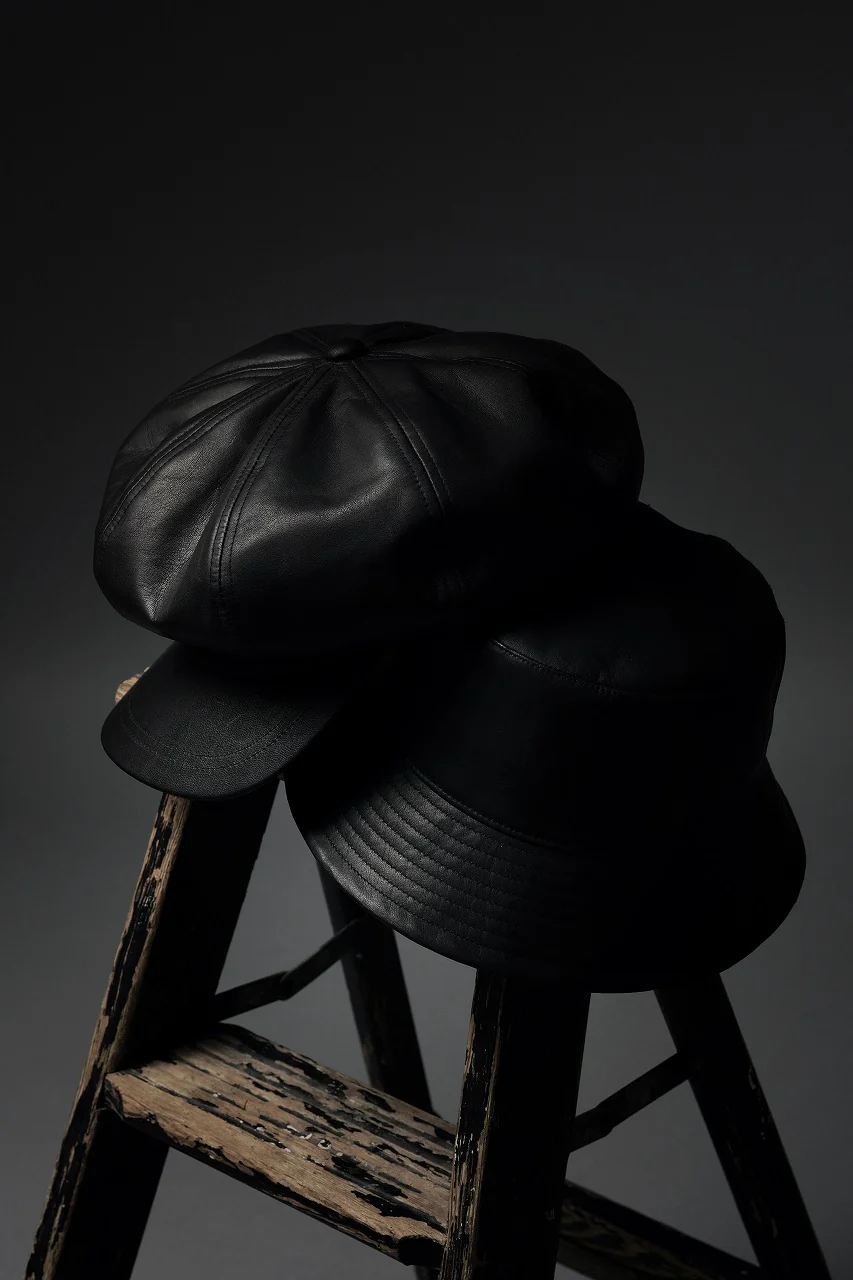 ISAMU KATAYAMA BACKLASH CASQUETTE / MONOCHROME LUXURY STEER (BLACK) - Image 16