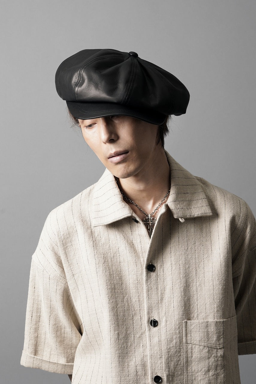 ISAMU KATAYAMA BACKLASH CASQUETTE / MONOCHROME LUXURY STEER (BLACK) - Image 25