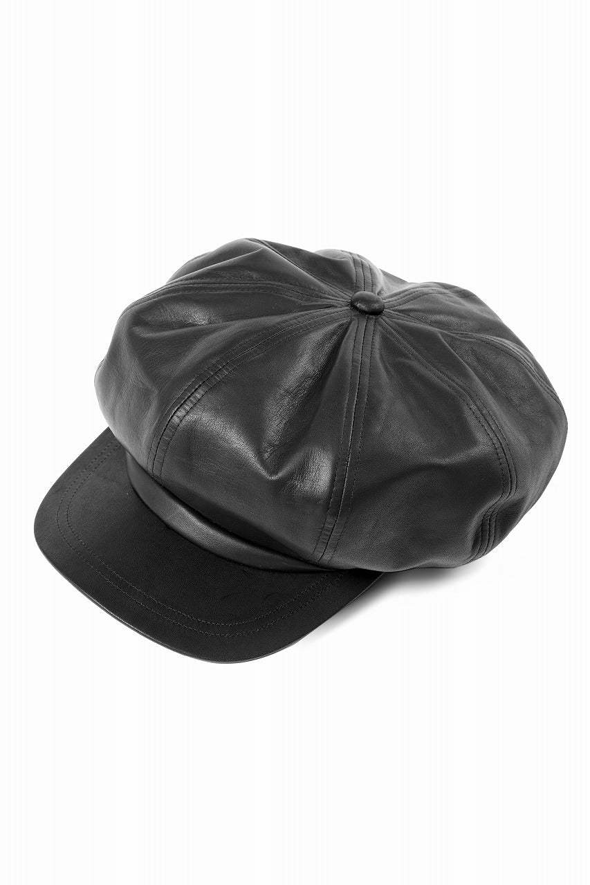 ISAMU KATAYAMA BACKLASH CASQUETTE / MONOCHROME LUXURY STEER (BLACK) - Image 3