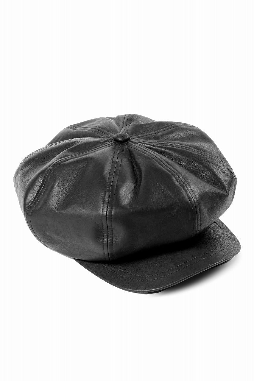 ISAMU KATAYAMA BACKLASH CASQUETTE / MONOCHROME LUXURY STEER (BLACK) - Image 6