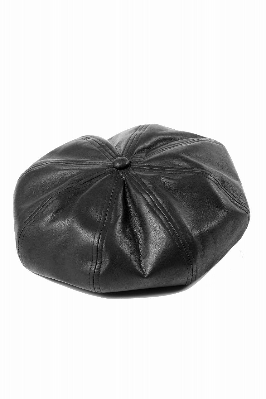 ISAMU KATAYAMA BACKLASH CASQUETTE / MONOCHROME LUXURY STEER (BLACK) - Image 8