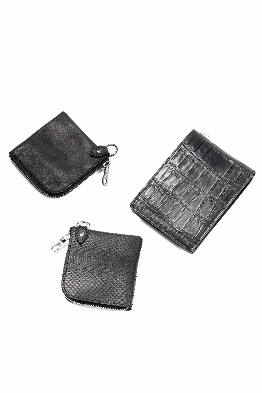 ISAMU KATAYAMA BACKLASH COIN PURSE / OBJECT DYED JP DOUBLE SHOULDER LEATHER (BLACK) - Image 10