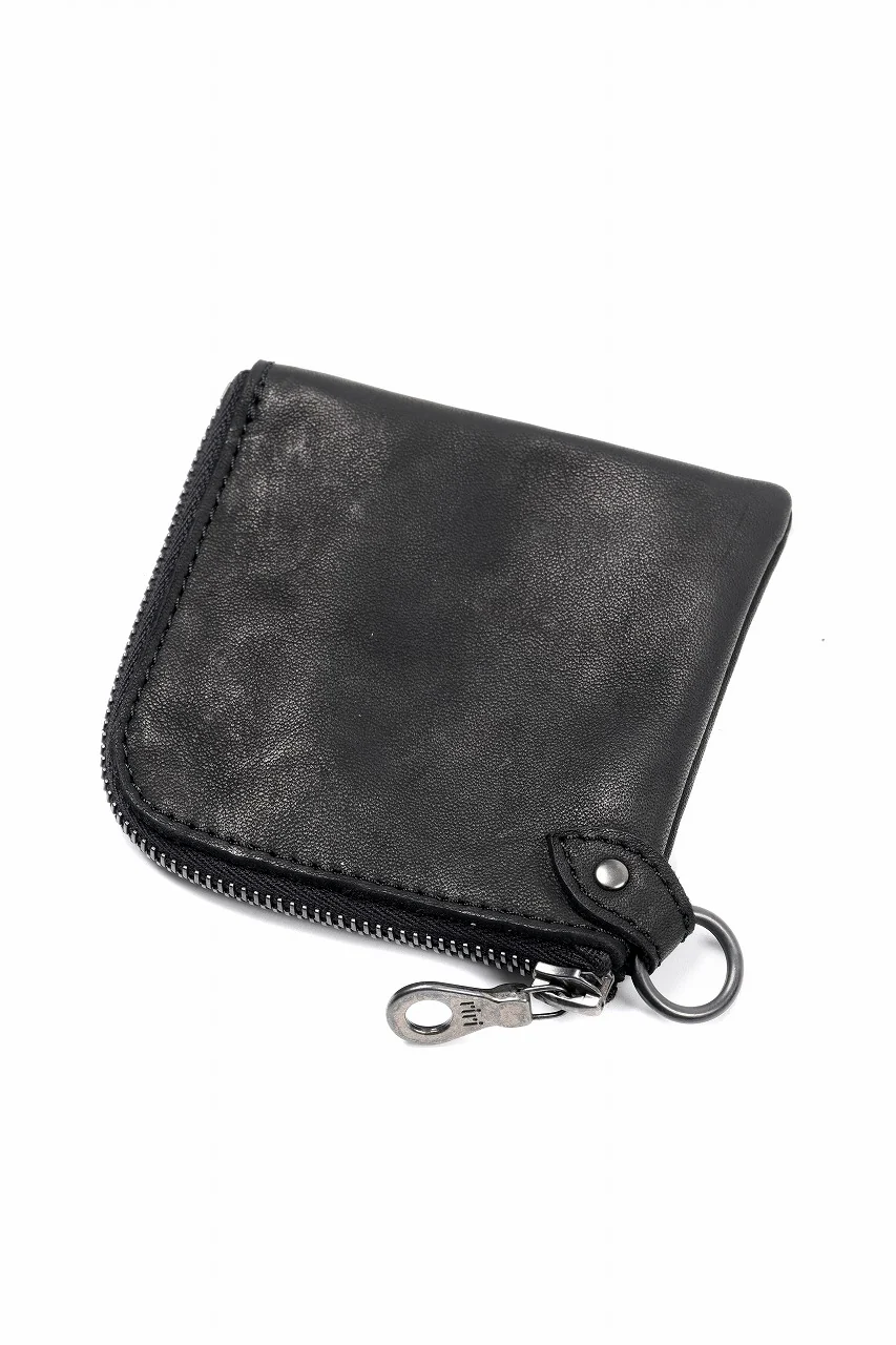 ISAMU KATAYAMA BACKLASH COIN PURSE / OBJECT DYED JP DOUBLE SHOULDER LEATHER (BLACK) - Image 5