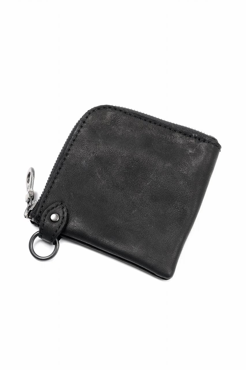 ISAMU KATAYAMA BACKLASH COIN PURSE / OBJECT DYED JP DOUBLE SHOULDER LEATHER (BLACK) - Image 6