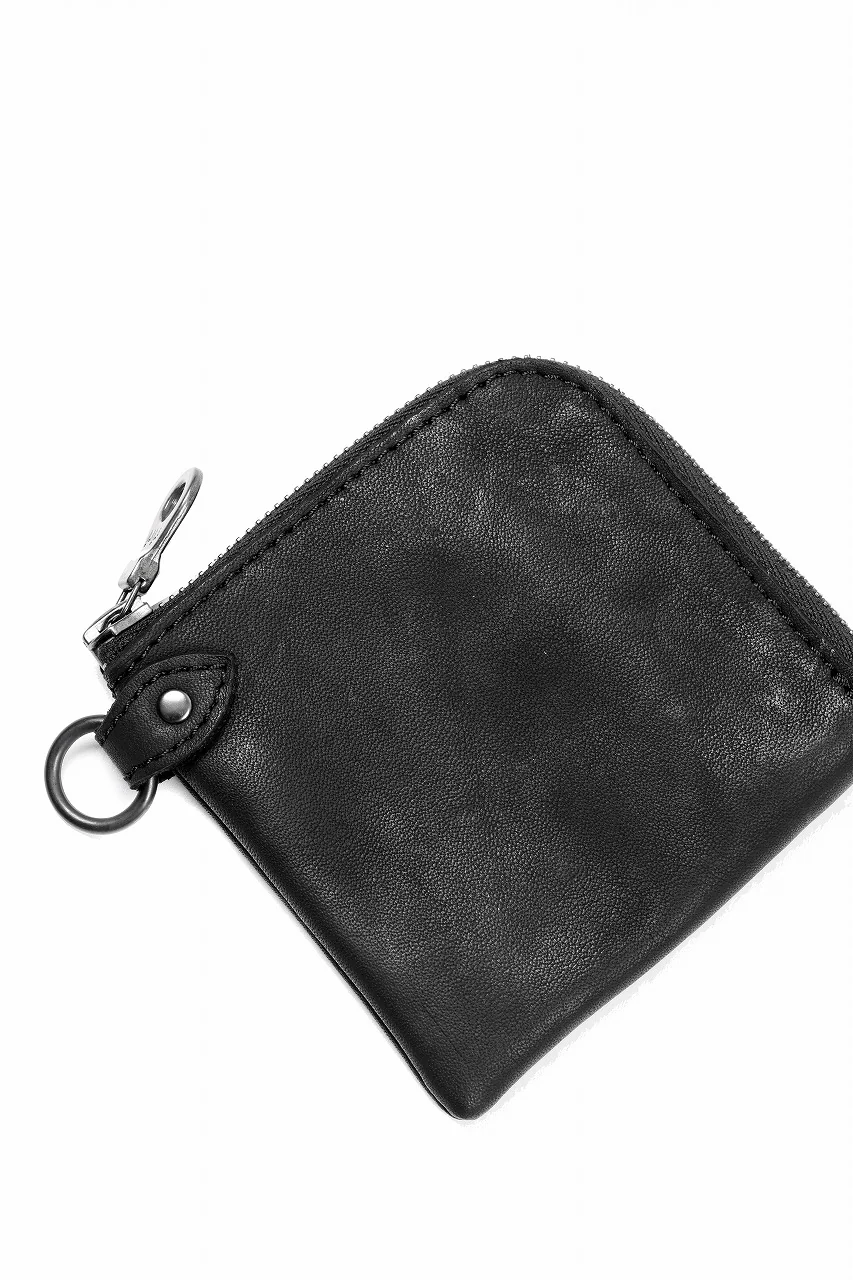 ISAMU KATAYAMA BACKLASH COIN PURSE / OBJECT DYED JP DOUBLE SHOULDER LEATHER (BLACK) - Image 7