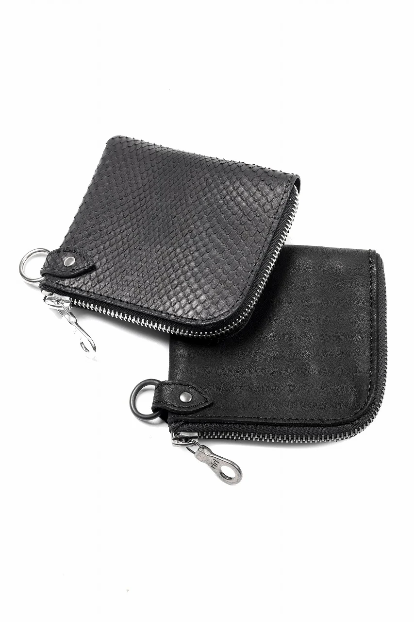 ISAMU KATAYAMA BACKLASH COIN PURSE / OBJECT DYED JP DOUBLE SHOULDER LEATHER (BLACK) - Image 9