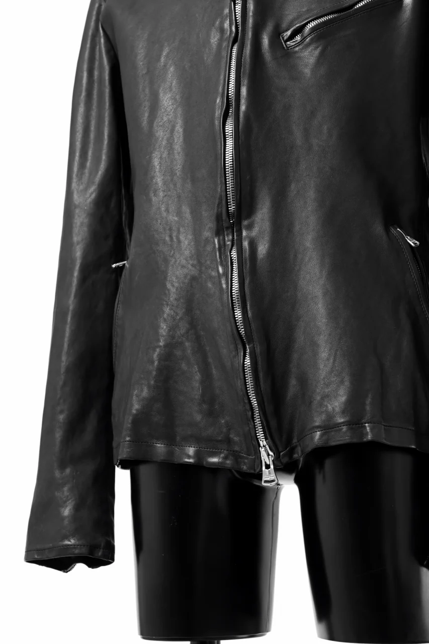 ISAMU KATAYAMA BACKLASH COLLARED ZIP JACKET / POLAND HORSE OBJECT DYED (BLACK) - Image 21