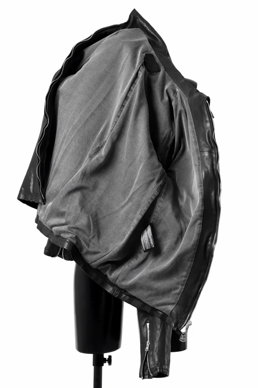 ISAMU KATAYAMA BACKLASH COLLARED ZIP JACKET / POLAND HORSE OBJECT DYED (BLACK) - Image 28